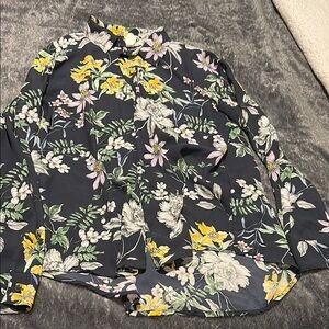 H&M Floral Blouse - Black and Yellow